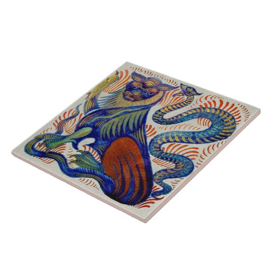 Repro De Morgan Lion & Snake Tour de Force Fliese (Seite)