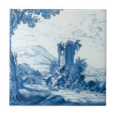 Repro Delft Blue und White Tile River Scene Fliese (Vorderseite)