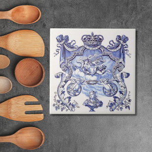 Repro Delft Fliese Blau Royalty Brustbild