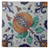 Repro Delft Floral Pattern Tile Fliese (Vorderseite)
