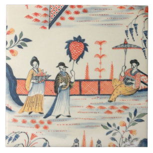 Repro Delft Kachel Chinoiserie Malerische Szene