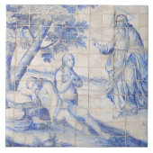 Repro Delft Tile Adam und Eve Biblical Fliese (Vorderseite)