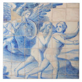 Repro Delft Tile Adam und Eve Expulsion Fliese (Vorderseite)
