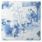 Repro Delft Tile Blue Chinoiserie Fliese (Vorderseite)