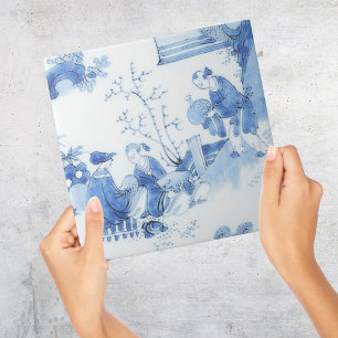 Repro Delft Tile Blue Chinoiserie Fliese