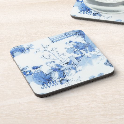 Repro Delft Tile Blue Chinoiserie Getränkeuntersetzer (Linke Seite)