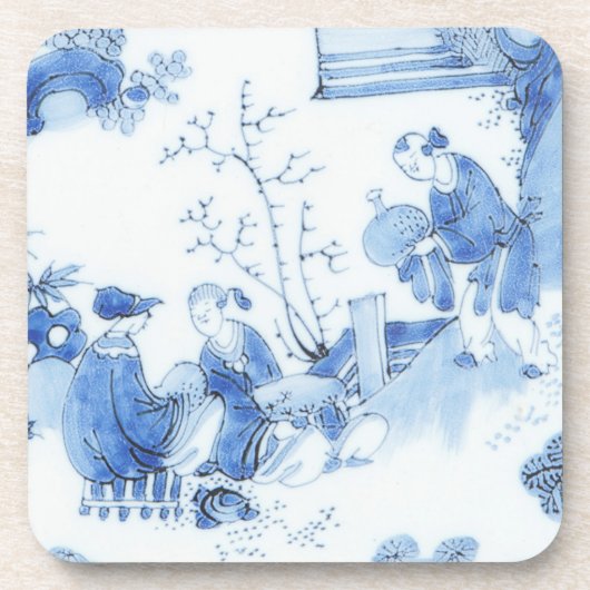 Repro Delft Tile Blue Chinoiserie Getränkeuntersetzer (Vorderseite)