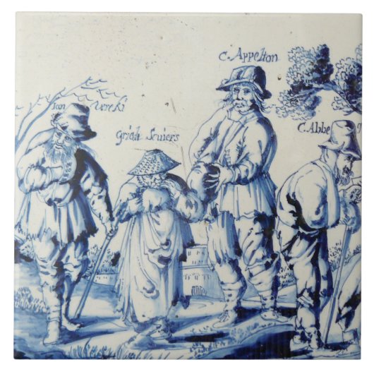 Repro Delft Tile Blue Les Gueux Fliese (Vorderseite)