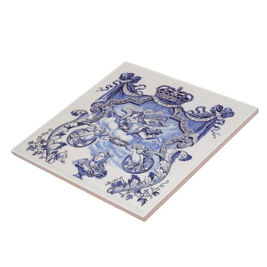 Repro Delft Tile Blue Royalty Bust Fliese (Seite)