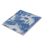 Repro Delft Tile Chinoiserie Decoupage Blau Fliese (Seite)