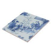 Repro Delft Tile Chinoiserie Decoupage Blau Fliese (Seite)
