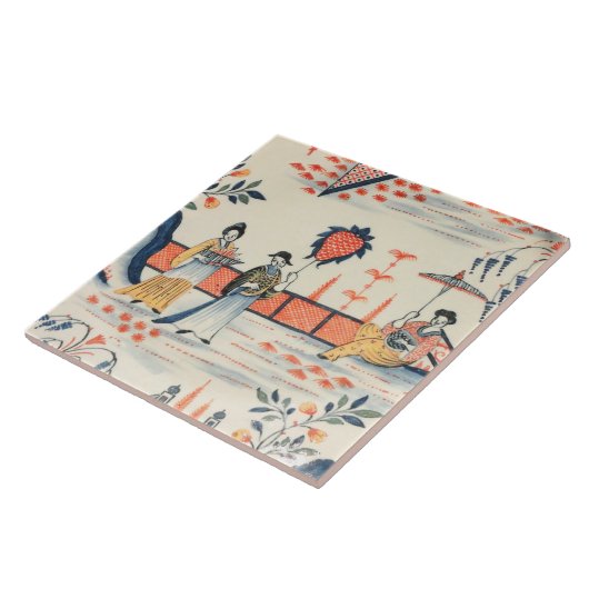 Repro Delft Tile Chinoiserie Fliese (Seite)
