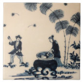 Repro Delft Tile Chinoiserie Witchcraft Fliese (Vorderseite)