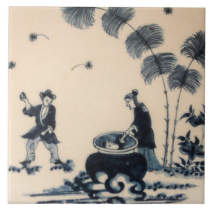 Repro Delft Tile Chinoiserie Witchcraft Fliese