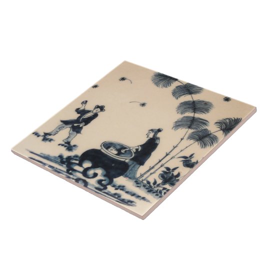Repro Delft Tile Chinoiserie Witchcraft Fliese (Seite)