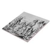 Repro Delft Tile Les Gueux Black and White Fliese (Seite)