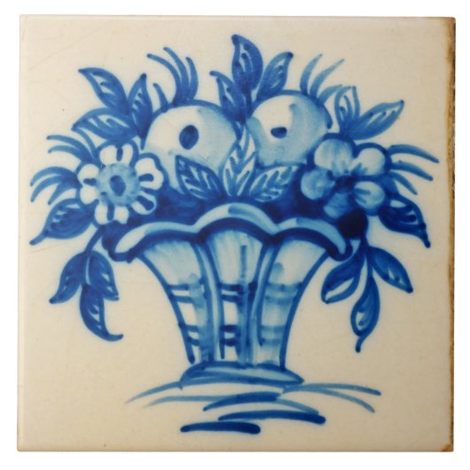 Repro Desoftet Bouquet Blume Vase Blue Delft Fliese (Vorderseite)