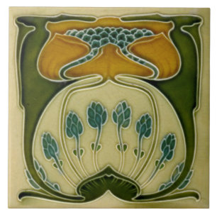 Repro Deutscher Jugendstil Jugendstil-Mehrblauch Fliese