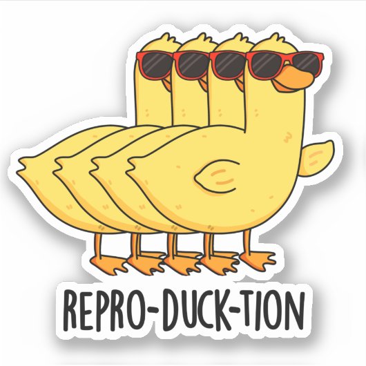 Repro-duck-tion Funny Animal Duck Pun Aufkleber (Vorderseite)