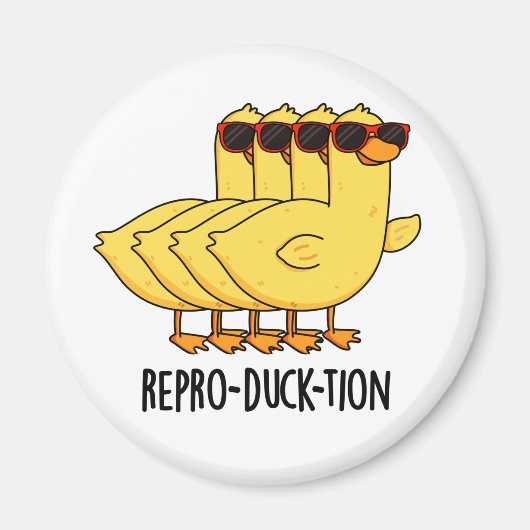 Repro-duck-tion Funny Animal Duck Pun Magnet (Vorne)