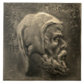 Repro Dutch Imitats Relief Grey Beard Face Tile Fliese (Vorderseite)