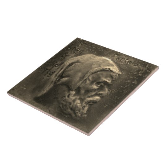 Repro Dutch Imitats Relief Grey Beard Face Tile Fliese (Seite)