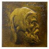 Repro Dutch Imitats Relief Olive Green Beard Face Fliese (Vorderseite)