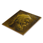 Repro Dutch Imitats Relief Olive Green Beard Face Fliese (Seite)