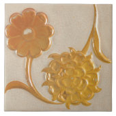 Repro Edwardian Art Nouveau Sunflower Floral Tile Fliese (Vorderseite)