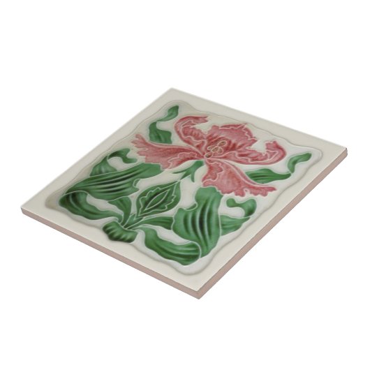 Repro English Art Nouveau H.A.Ollivant Tile c.1900 Fliese (Seite)