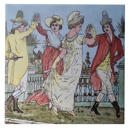 Repro farbig c.1900 Walter Crane Kinderzimmer Rhym Fliese (Vorderseite)