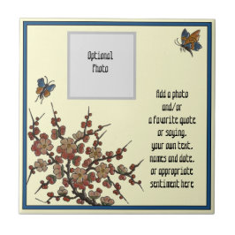 Repro Französisch-Longwy-Kirschblüten Butterfliege Fliese