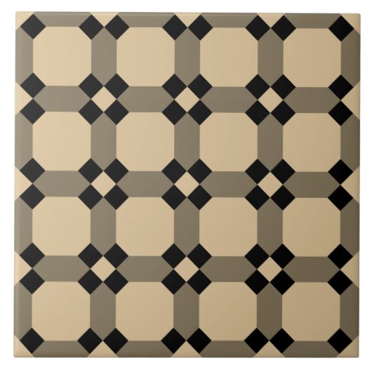 Repro Geometric Azulejos Mosaic Cream Tile Fliese (Vorderseite)