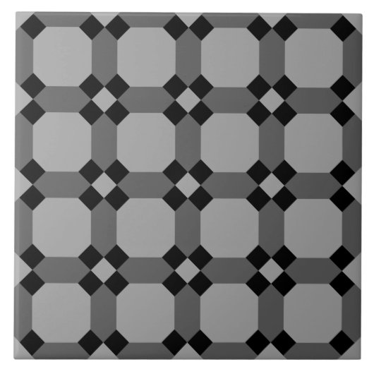 Repro Geometric Azulejos Mosaic Gray Tile Fliese (Vorderseite)