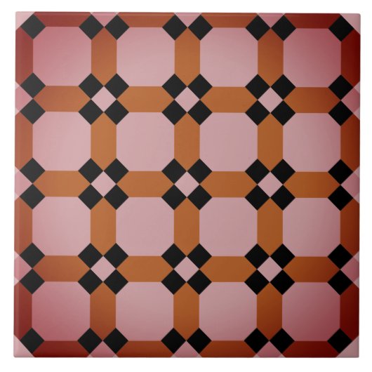 Repro Geometric Azulejos Mosaic Pink Tile Fliese (Vorderseite)