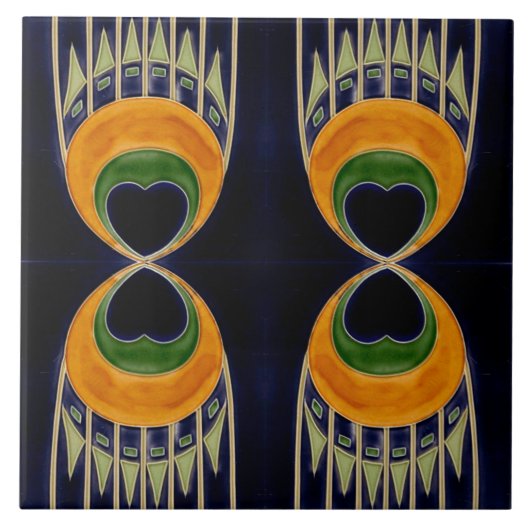 Repro German Art Nouveau Jugendstil Frieze Border Fliese (Vorderseite)