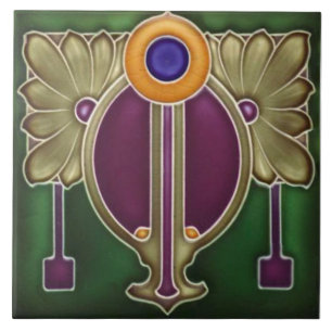 Repro German Jugendstil Art Nouveau/Art Deco Fliese