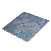 Repro German Majolica Blue White Floral Fliese (Seite)