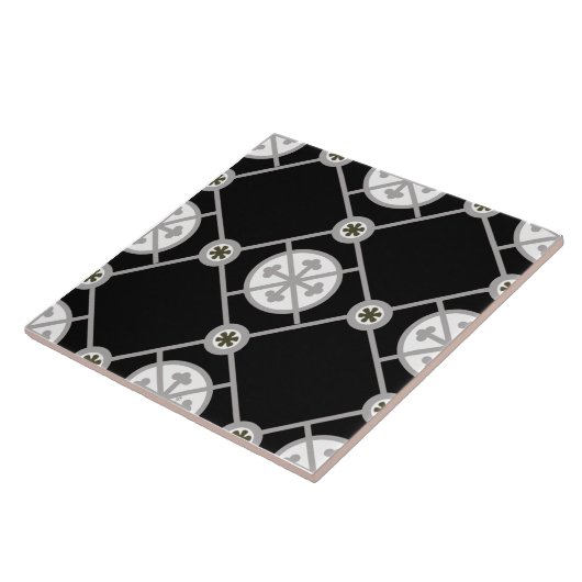 Repro Gothic Geometric Gemustert Schwarz-weiß Gray Fliese (Seite)