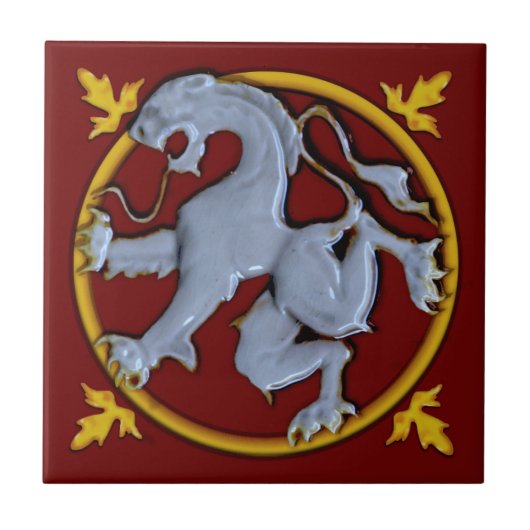 Repro Gothic Rampant Lion Tile (Facea ) 1 von 2 Fliese (Vorderseite)