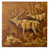 Repro Hamilton Art Tile Works Imitats Relief Elk T Fliese (Vorderseite)