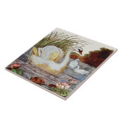Repro handfarbene Viktorianische Swan Transferware Fliese (Seite)