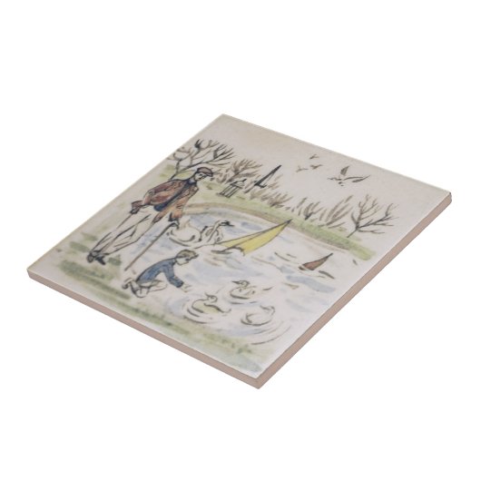 Repro Hyde Park Pond ducks London Viktorianisch Ti Fliese (Seite)