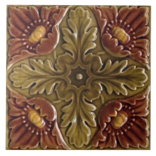 Repro Imitats Relief T.R.Boote Majolica Fliese (Vorderseite)