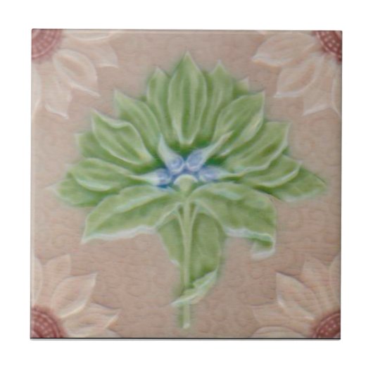 Repro Meakin Pastel Floral Majolica Imitate Fliese (Vorderseite)