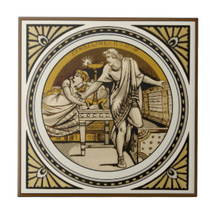 Repro Minton Shakespeare Cymbeline Picture Tile Fliese