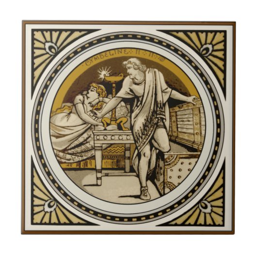 Repro Minton Shakespeare Cymbeline Picture Tile Fliese (Vorderseite)