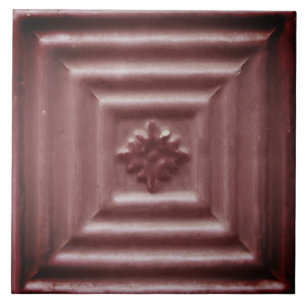 Repro Portugal Imitats Relief Brown Floral Tile Fliese