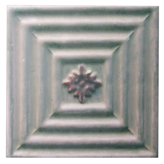 Repro Portugal Imitats Relief Grau Floral Tile Fliese (Vorderseite)