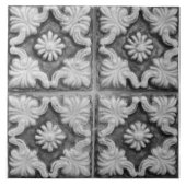 Repro Portugal Imitats Relief Red Gray Floral Tile Fliese (Vorderseite)